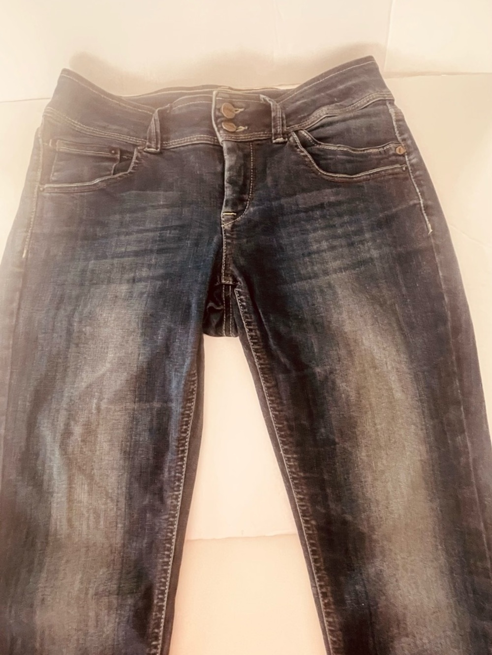 Women’s Dark Washed Blue Skinny Jeans — Stretchy Slim Fit Made in Turkey